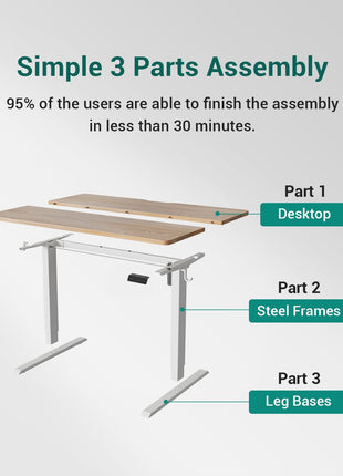Electric Standing Desk, 47"X24" Height Adjustable Desk, Sit Stand up Desk with 4 Memory Buttons, Computer Workstation with Splice Board, Maple Wood