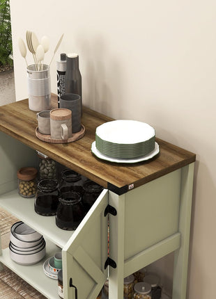 Kitchen Storage Cabinet, 2-Door Free Standing Sideboard Console Table with Bottom Shelf, Entryway, White