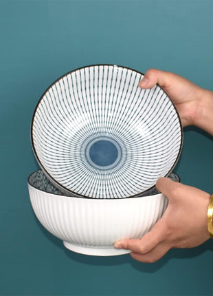 60 Oz Pho Bowls, Large Soup Bowl, Japanese Ramen Bowl Set, Big Porcelain Bowls Set of 3, 8 Inches