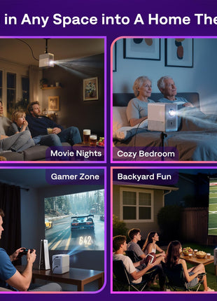 Roku TV Smart Projector with Wifi and Bluetooth, D1R Cube Roku Streaming Experience Built-In, Sealed Optical Engine, 1080P FHD, Dolby Audio, Portable Mini Projector for Home/Outdoor Movies