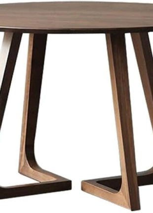 Solid Wood round Dining Table 90Cm - Mid Century Modern Style Space Saving Design as Living Room/Dining Room/Kitchen/Meeting/Coffee Table,Easy to Assemble