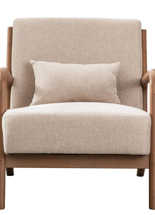 Hertford 26" Wide Mid Century Upholstered Solid Wood Accent Chair with an Extra Pillow