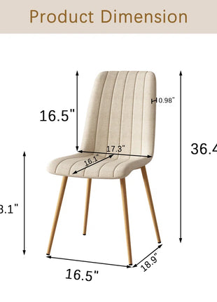 Grubman Linen Upholstered Metal Leg Side Chair