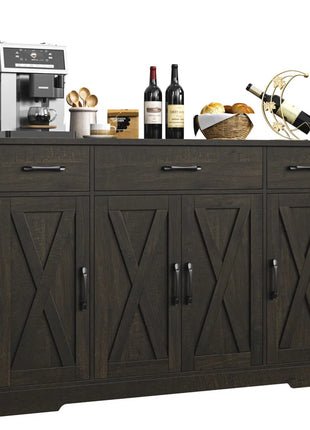 Adra 55.1'' Sideboard with 3 Drawers, Adjustable Shelves