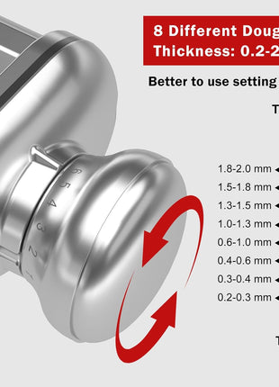 Pasta Maker Attachments for Kitchenaid Mixers, 3-Pieces Pasta Accessories Included Stainless Steel Dough Sheet Roller, Fettuccine Cutter, Spaghetti Cutter and Cleaning Brush