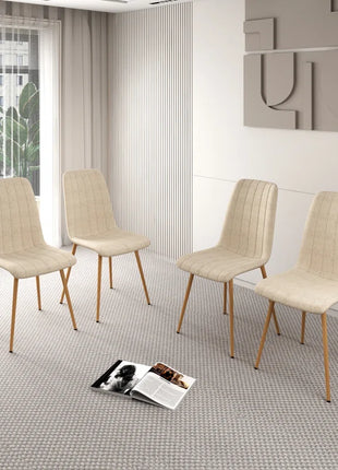 Grubman Linen Upholstered Metal Leg Side Chair