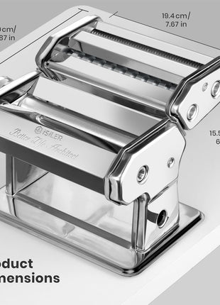 Pasta Maker, 9 Adjustable Thickness Settings 2-In-1 Pasta Machine with Rollers and Cutter, Noodle Maker for Pasta, Dumpling Skin, Spaghetti, Fettuccini, Lasagna