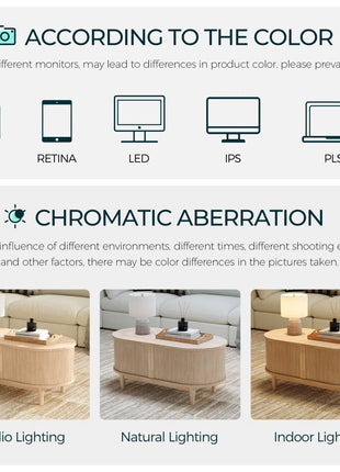 Leathia Fluted Coffee Table with Storage