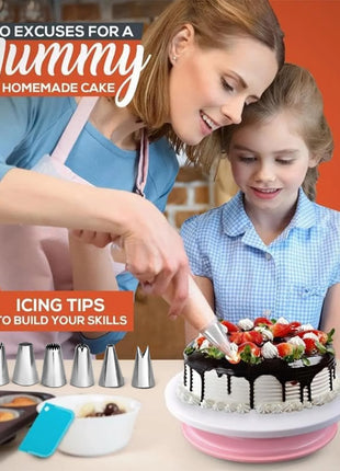 100Pcs Cake Pan Sets for Baking + Cake Decorating Supplies: 3 Non-Stick Springform Pans Set (4, 7, 9 Inches), Icing Tips, Cake Leveler – Multi-Functional Leak-Proof Cheesecake Pan & Ebook