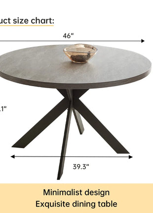 Garrell 46‘’ round Dining Table, Mid-Century round Kitchen Table for 4 Person, Modern Leisure Coffee Table