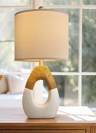 Boho Table Lamps Bedroom Living Room Set 2 Small Farmhouse Rattan Table Lamp 19”Rustic Home Decoration Nightstand Bedside Lamp for Office Compatible with Smart Light Bulbs(Not Include Bulbs)