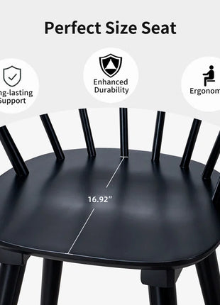 Majidah Solid Wood Arm Chair in Black