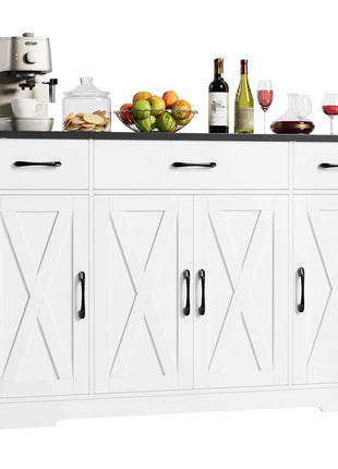 Adra 55.1'' Sideboard with 3 Drawers, Adjustable Shelves