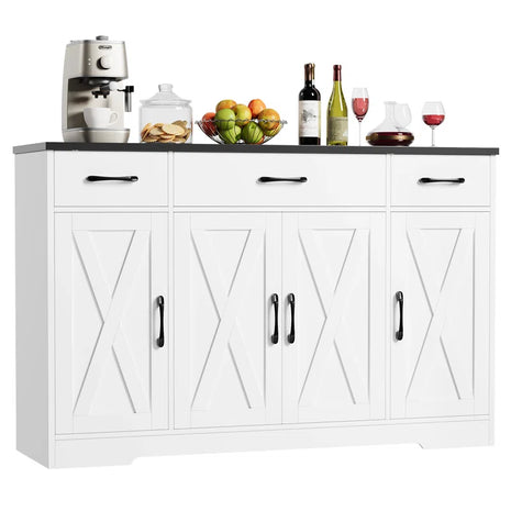 Adra 55.1'' Sideboard with 3 Drawers, Adjustable Shelves