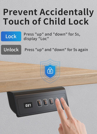 Electric Standing Desk, 47"X24" Height Adjustable Desk, Sit Stand up Desk with 4 Memory Buttons, Computer Workstation with Splice Board, Maple Wood