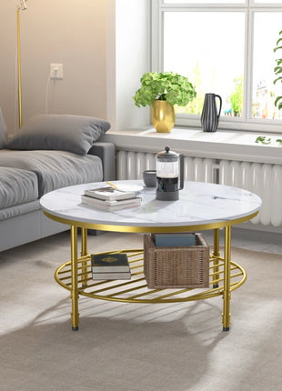 Breyon Nesting 4 Legs round Coffee Table with Storage