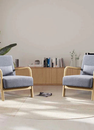 Bonnita 26" Wide Mid Century Upholstered Accent Chair with an Extra Pillow